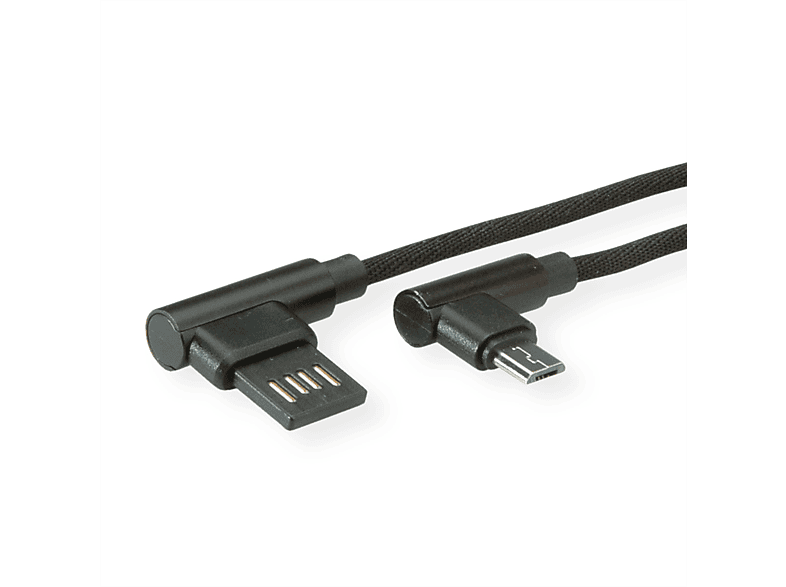 rev ROLINE Typ 2.0 gewinkelt, Micro - ST/ST USB A B, Micro Kabel, USB 2.0 Kabel