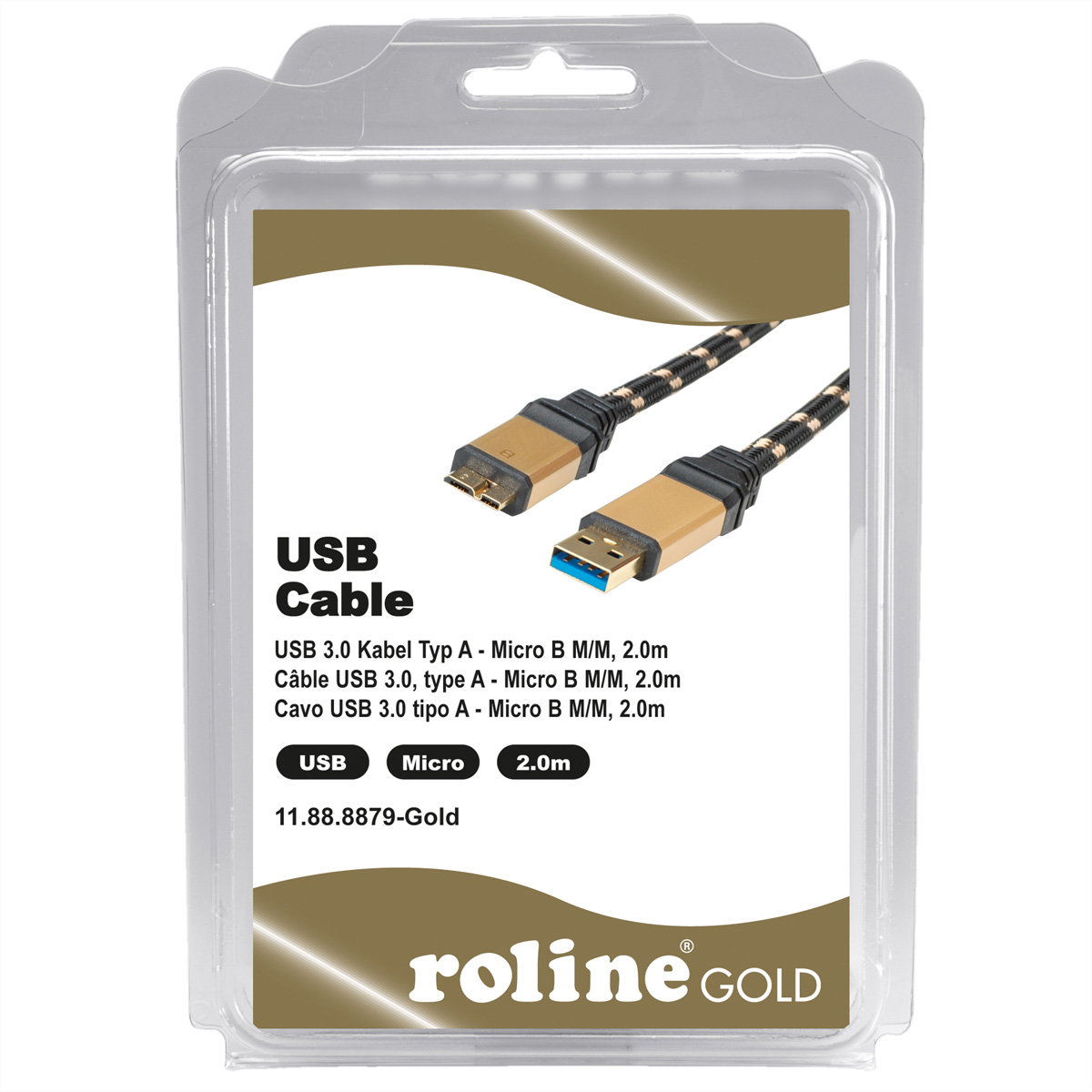 USB - ST/ST Micro Kabel 3.2 1 Kabel, 3.2 Gen Micro USB USB GOLD ROLINE A B,