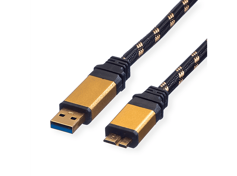 A USB Micro GOLD 3.2 USB B, Kabel, USB - Micro ST/ST Kabel Gen 3.2 1 ROLINE
