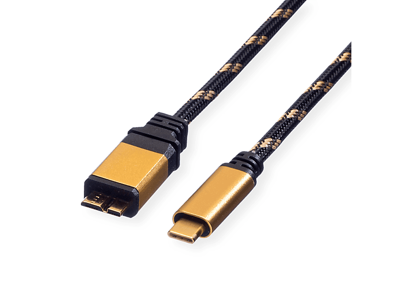 3.2 USB Kabel, USB C-Micro Kabel ROLINE B, GOLD 1 Gen 3.2 ST/ST