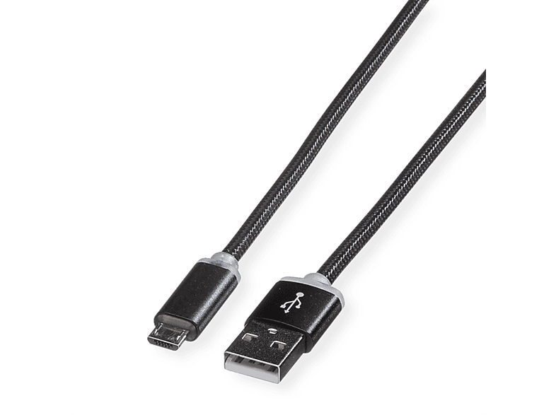 ROLINE USB 2.0 LED Ladekabel, B, - USB ST/ST Ladekabel Micro A