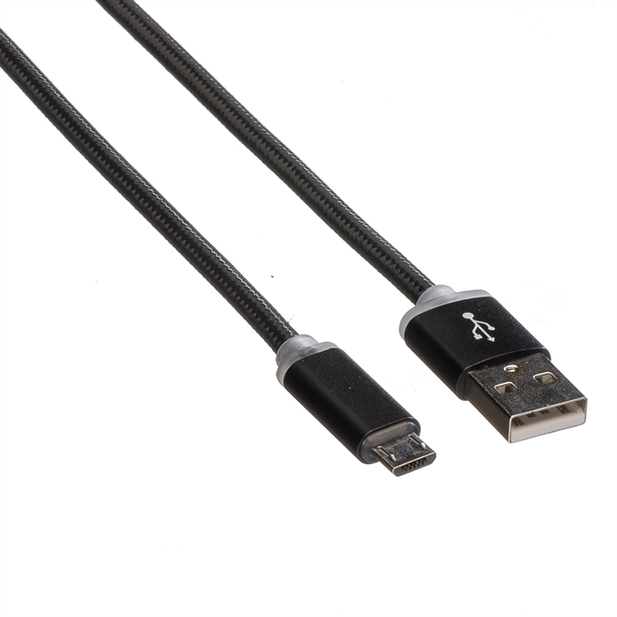 ROLINE USB 2.0 LED Ladekabel, B, - USB ST/ST Ladekabel Micro A