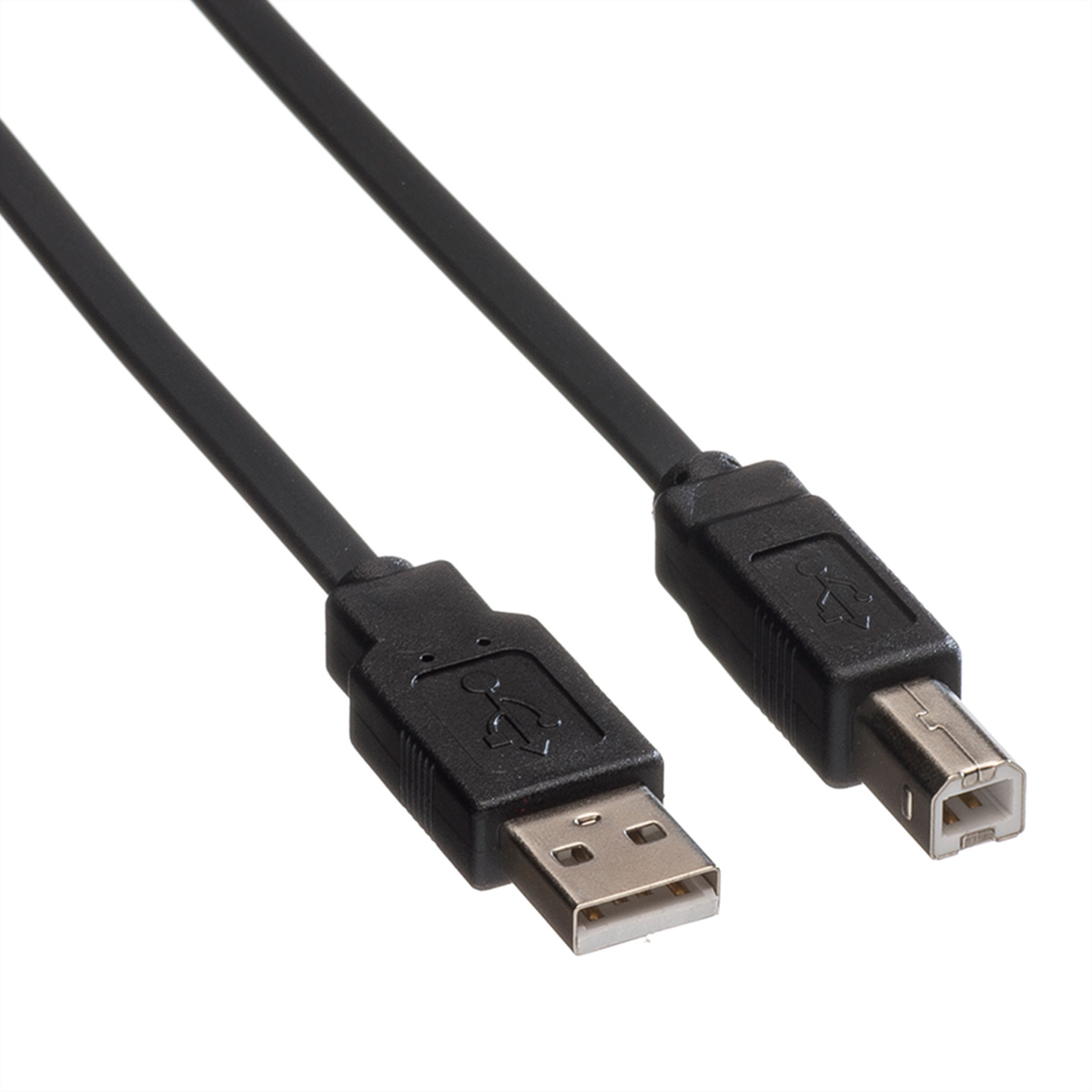 Two black USB cables.  They are side by side, with USB connectors.