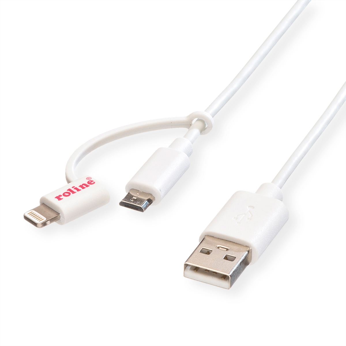ROLINE USB 2.0 Sync- Connector Lightning (8-Pin MicroB) / & Kabel USB Ladekabel