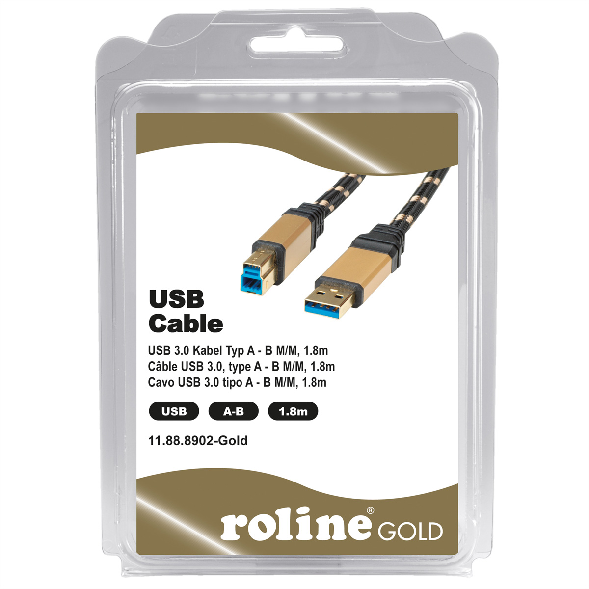 USB 3.2 Kabel, GOLD 3.2 Typ USB Gen ROLINE Kabel 1 A-B