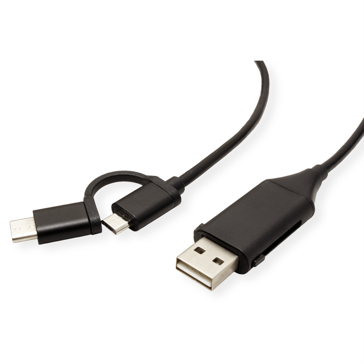 & 2.0 B, Ladekabel A / USB Typ USB ROLINE (ST/BU) Typ - Kabel Micro C OTG Sync- 2.0
