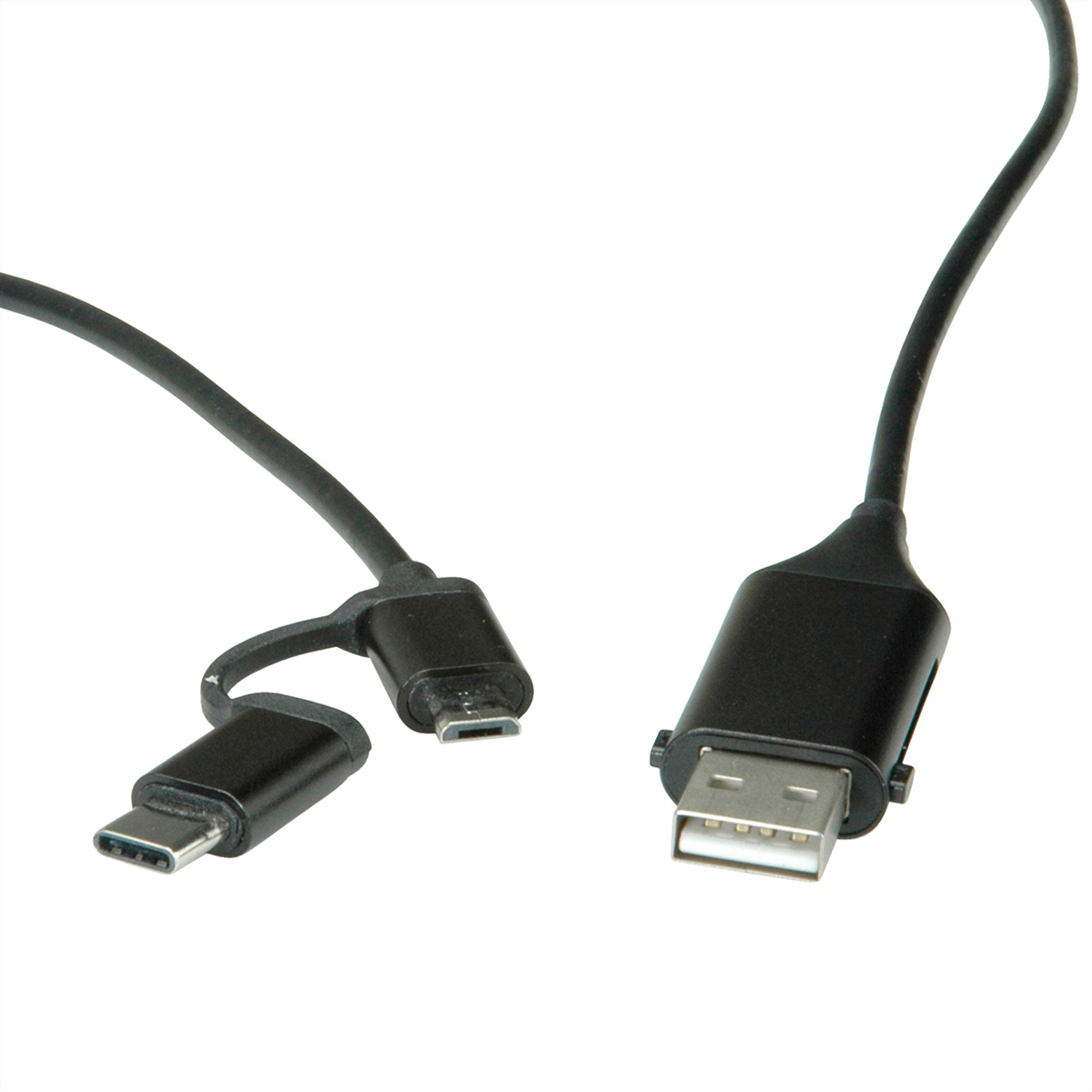 ROLINE USB 2.0 A Typ USB 2.0 - (ST/BU) B, OTG C Micro Typ & / Kabel Sync- Ladekabel