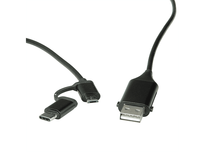 ROLINE USB 2.0 A Typ USB 2.0 - (ST/BU) B, OTG C Micro Typ & / Kabel Sync- Ladekabel