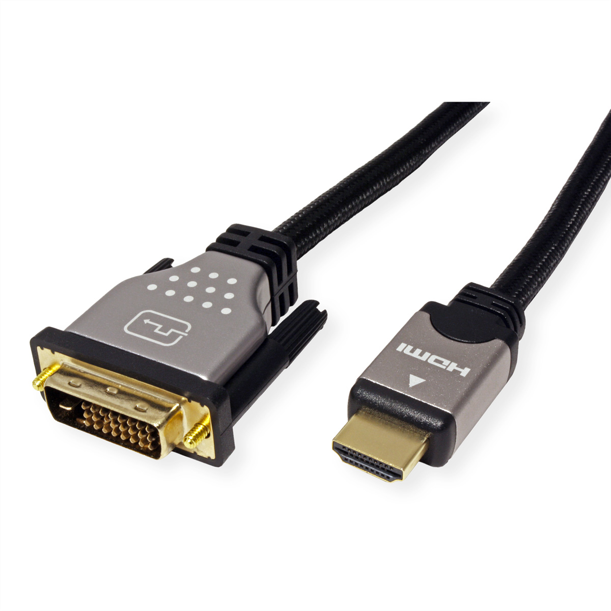 ROLINE Monitorkabel 2 HDMI, - HDMI-DVI-Kabel, (24+1) m DVI ST/ST