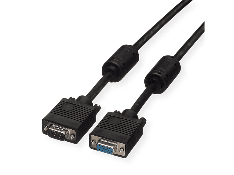 ROLINE VGA-Kabel HD15 ST - BU mit Ferritkern, VGA-Kabel, 10 m | VGA Kabel