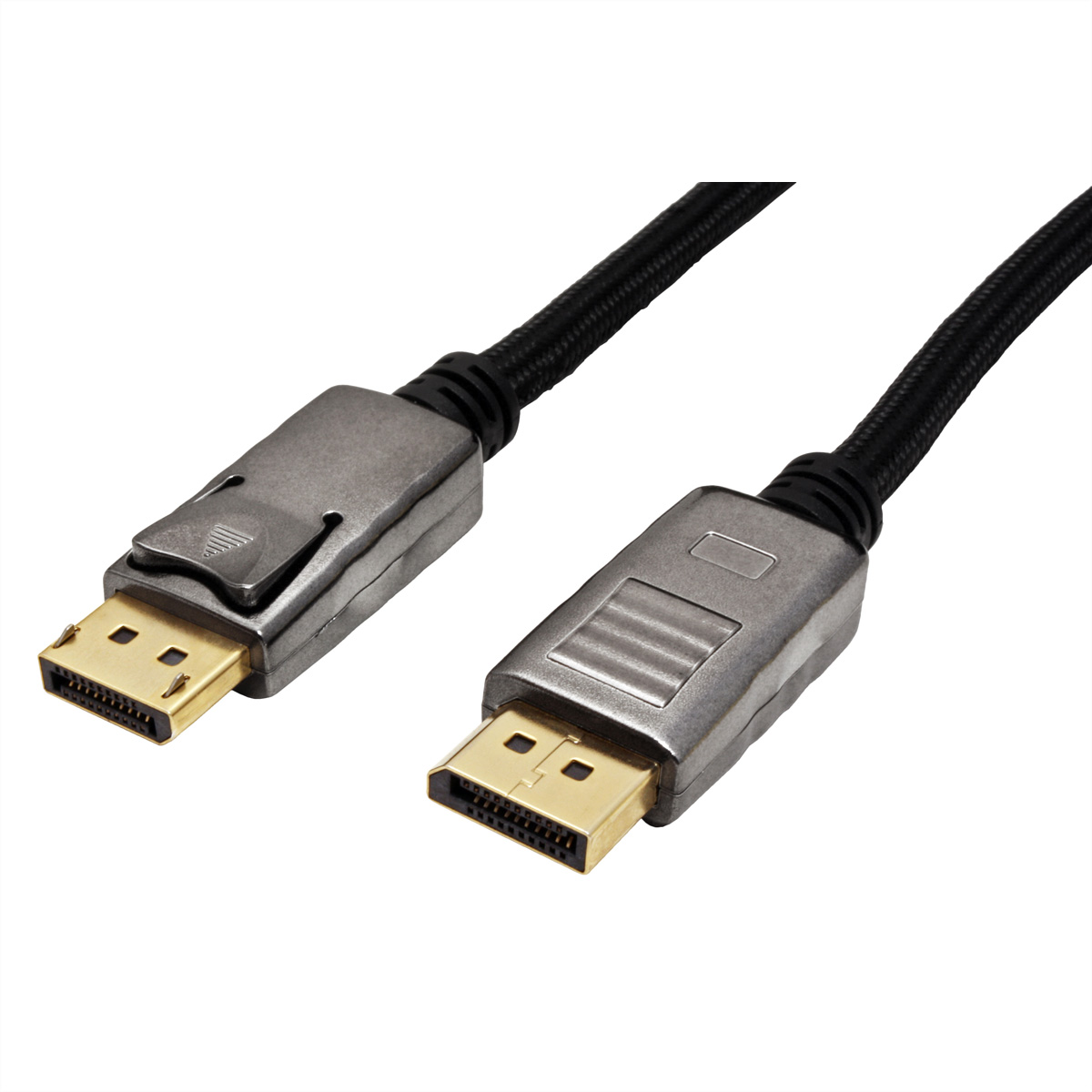 ROLINE DisplayPort Kabel, DP-DP, v1.2, - 3 ST schwarz-metallic, Kabel, ST, m DisplayPort