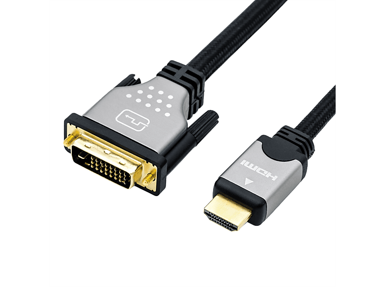 ROLINE Monitorkabel DVI (24+1) - HDMI, ST/ST, HDMI-DVI-Kabel, 1 m