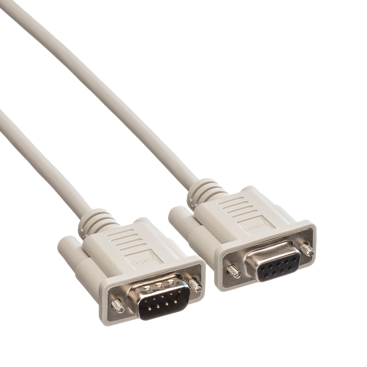 Two gray serial cables with male connectors.