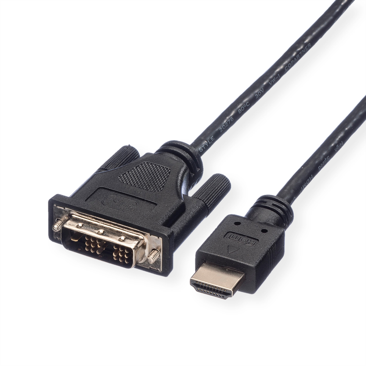 m (18+1) HDMI ST, Kabel - ROLINE HDMI-DVI-Kabel, 3 ST DVI