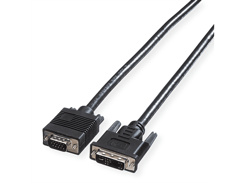 ROLINE DVI-VGA-Kabel, DVI (12+5) ST - HD15 ST, VGA-DVI-Kabel, 3 m