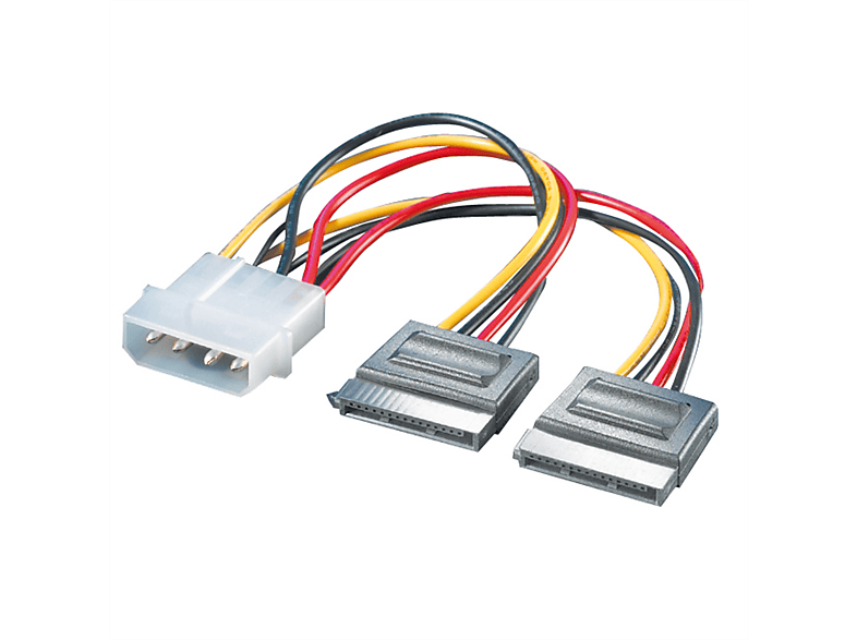 ROLINE Y-Adapterkabel 4 pol. HDD 2x intern, / SATA, m Stromkabel, 0,12