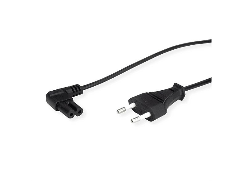 InLine Netzkabel 1m – Netzstecker Auf Euro 8 C7 Stecker, Gewinkelt, Schwarz, Für Elektrogeräte