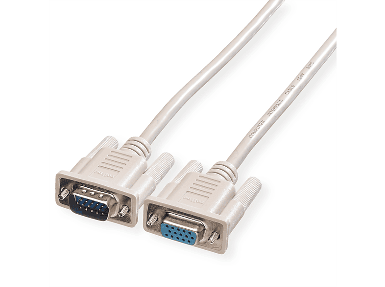 m 6 ROLINE ST/BU, VGA-Kabel, Monitor-Anschlusskabel HD15