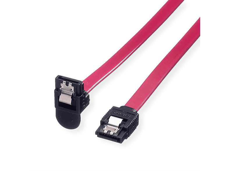 SATA-Kabel, Gbit/s HDD-Kabel Schnappverschluss, SATA 6.0 gewinkelt, 1 Int. mit m ROLINE