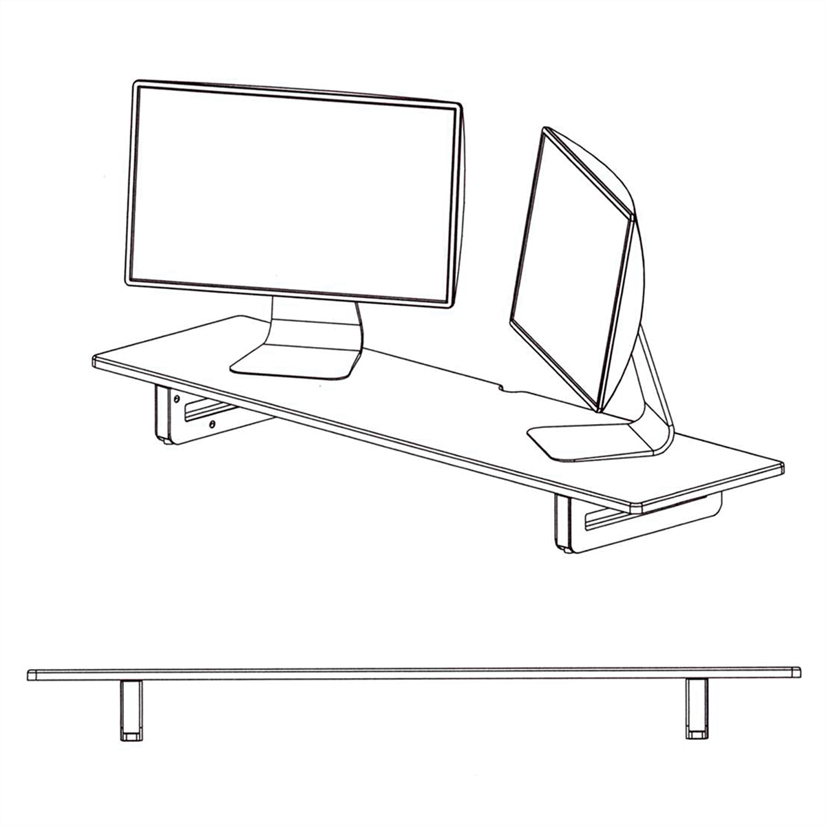 höhenverstellbar Monitor-Ständer VALUE Monitor-/Laptop-Ständer,
