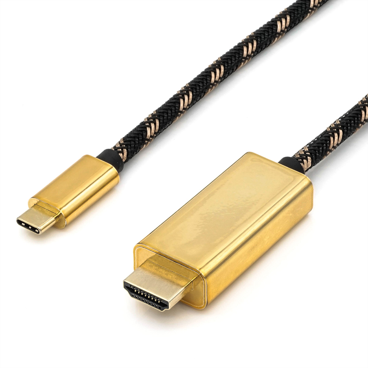ST/ST Adapter HDMI - Adapterkabel, GOLD USB-HDMI Typ USB C ROLINE