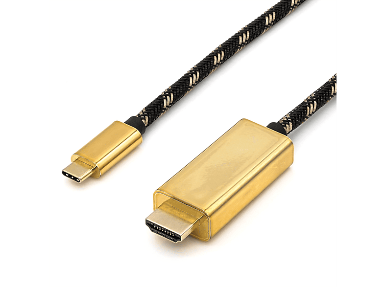 ST/ST Adapter HDMI - Adapterkabel, GOLD USB-HDMI Typ USB C ROLINE