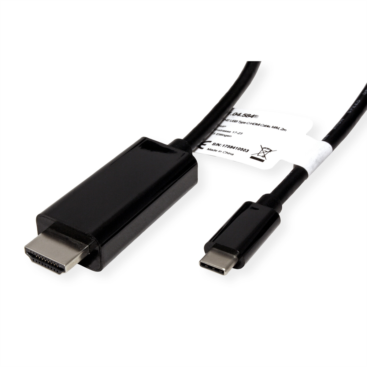 USB-HDMI ROLINE Adapterkabel, C USB Adapter ST/ST - Typ HDMI