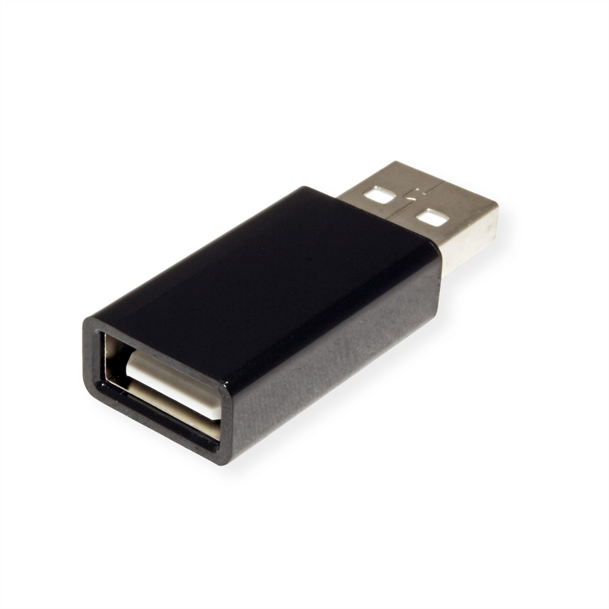 Zwarte USB-adapter. Witte achtergrond.