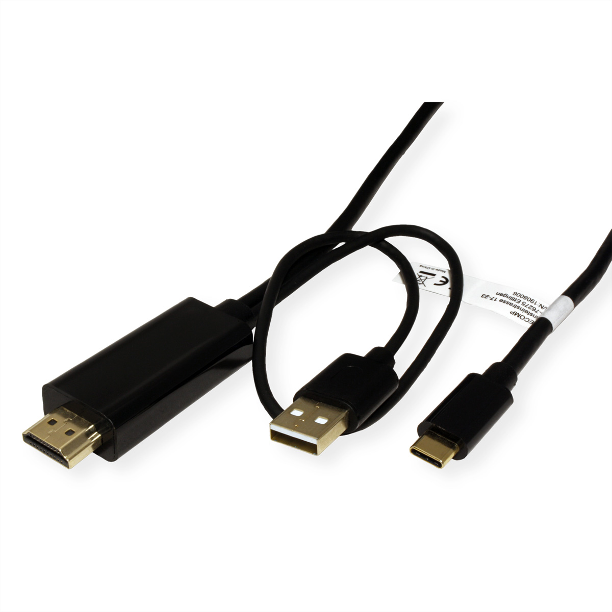 ROLINE ST/ST USB + Adapterkabel, - Adapter A HDMI Typ USB USB-HDMI C