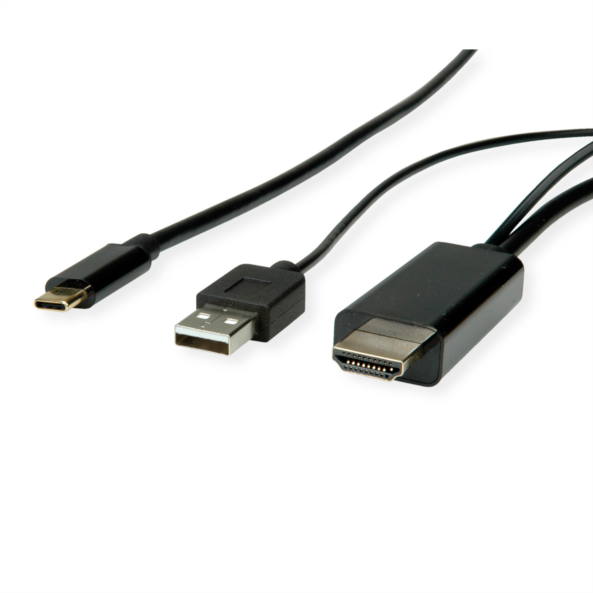 ROLINE USB Typ C ST/ST + USB HDMI Adapter Adapterkabel, A - USB-HDMI