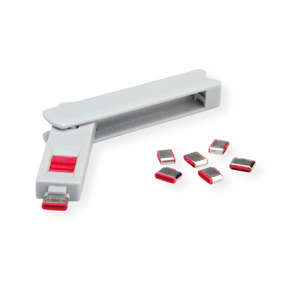 ROLINE USB Typ C Port Schlüssel USB und Abdeckungsschutz 1x Schloss Blocker, 1x für