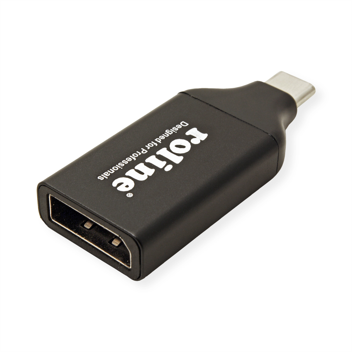 Schwarzer Roline HDMI-zu-USB-C-Adapter.