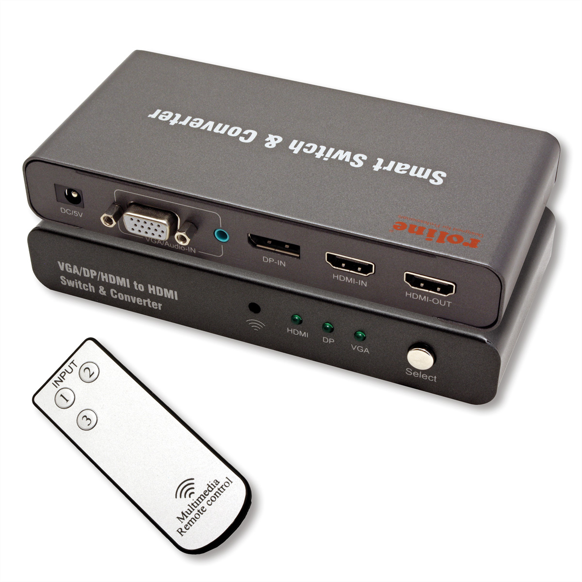 Konverter-Switch zu HDMI/VGA/DP HDMI ROLINE HDMI-Video-Switch