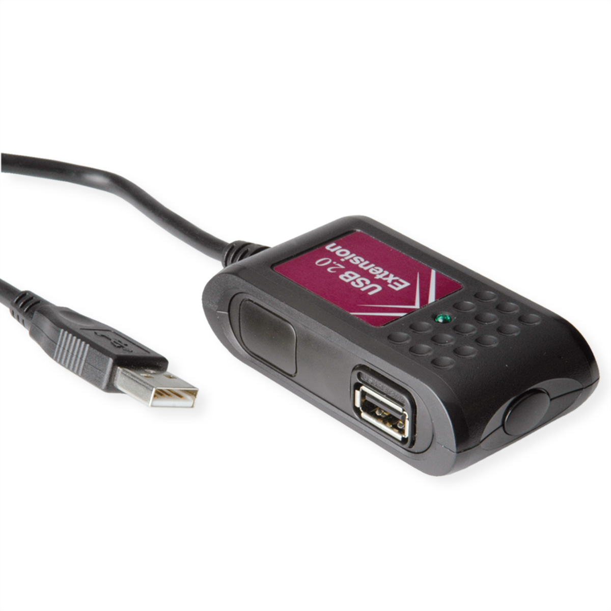 Câble d'extension USB 2.0 noir avec un connecteur et un port USB.