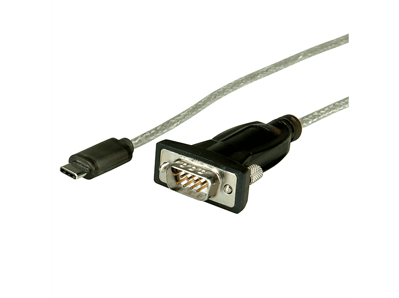 ROLINE USB - Seriell Konverter-Kabel, Typ C - RS232 USB-Seriell Konverter, schwarz