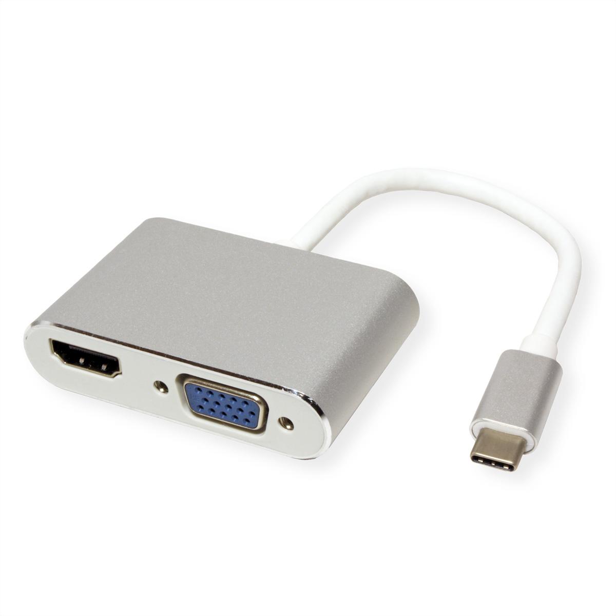ROLINE Display Adapter USB-HDMI + HDMI Typ C VGA USB - Adapter
