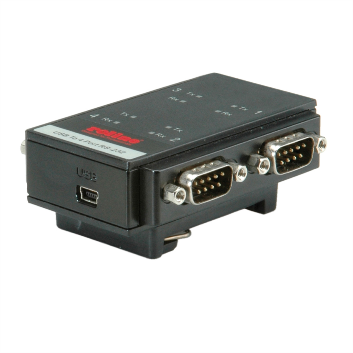 2.0 für USB 4 ROLINE nach Konverter Adapter RS232 USB-Seriell Hutschiene, Port DIN