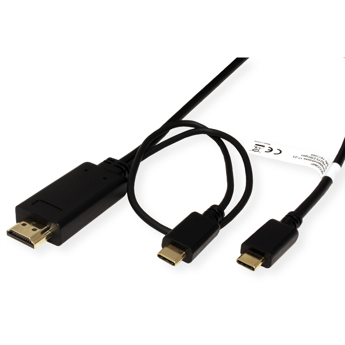 Typ USB-HDMI Adapterkabel, C HDMI Adapter ST/ST USB + C USB ROLINE -