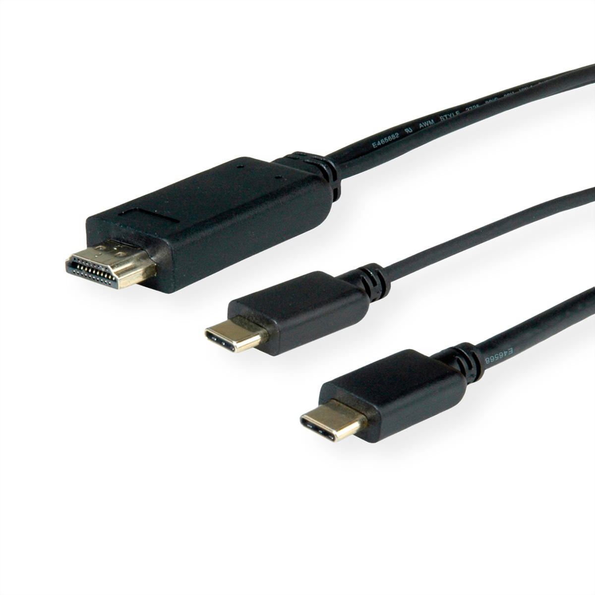 ROLINE USB Typ C ST/ST - USB + Adapter USB-HDMI Adapterkabel, HDMI C