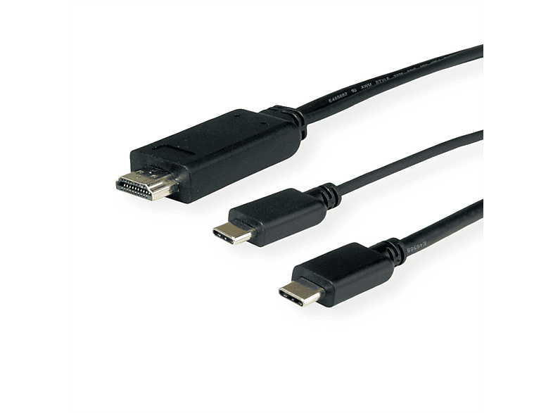 ROLINE USB Typ C | HDMI + USB C Adapterkabel, ST/ST USB-HDMI Adapter ...