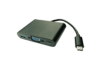 VALUE Display Adapter USB Typ C - VGA + USB 3.2 Gen 1 A + Typ C PD USB-VGA Adapter
