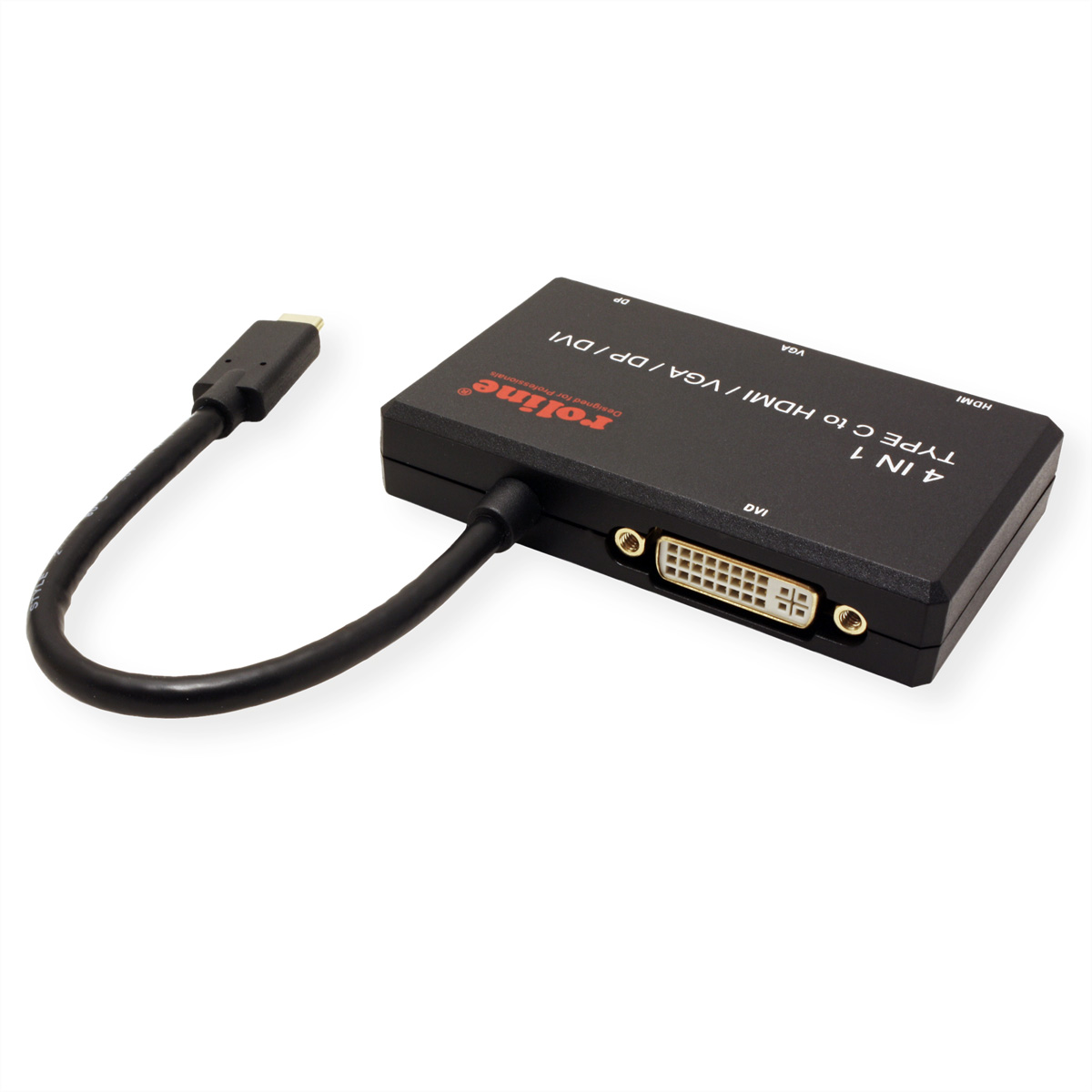 Adapter / USB-Grafikadapter / DP Typ USB - HDMI DVI VGA / Display ROLINE C