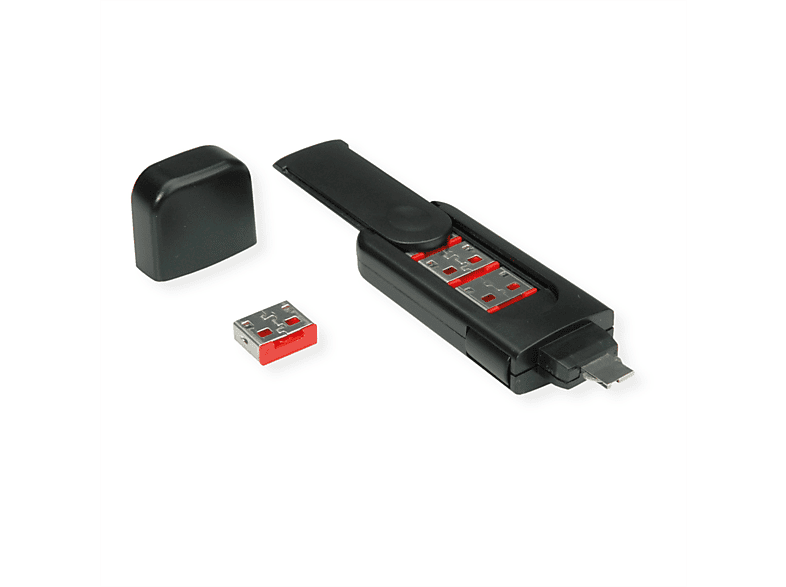 ROLINE USB Typ A Port Blocker, 4x Schloss und 1x Schlüssel Abdeckungsschutz für USB