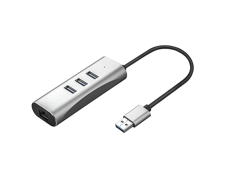 Hub 3-Port 1 Konverter zu USB Gigabit + Gen VALUE Ethernet 3.2 USB Konverter Ethernet Gigabit