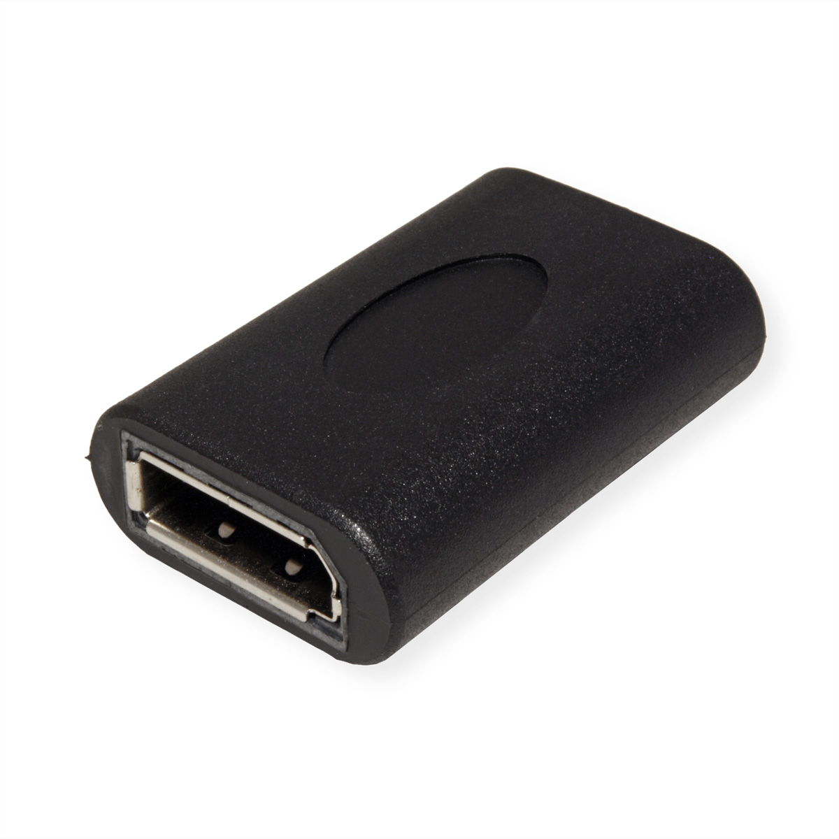 Schwarzer, rechteckiger USB-Adapter mit einem USB-Anschluss auf einer Seite, isoliert auf weißem Hintergrund.
