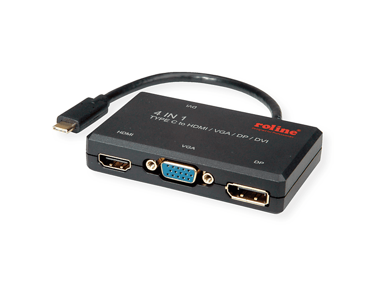 ROLINE Display Adapter USB Typ C VGA / DVI / HDMI / DP USB
