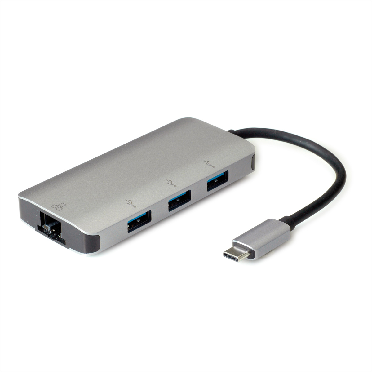 ROLINE USB Typ C zu Konverter Konverter + 3x Gigabit Ethernet Ethernet Hub Gigabit