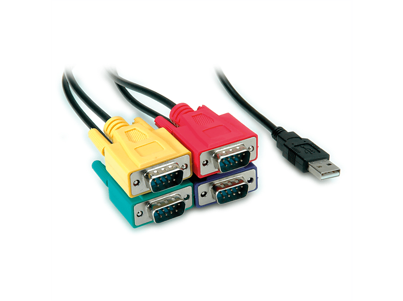 ROLINE Konverter USB / 4fach Seriell (RS232) USB-Seriell Konverter