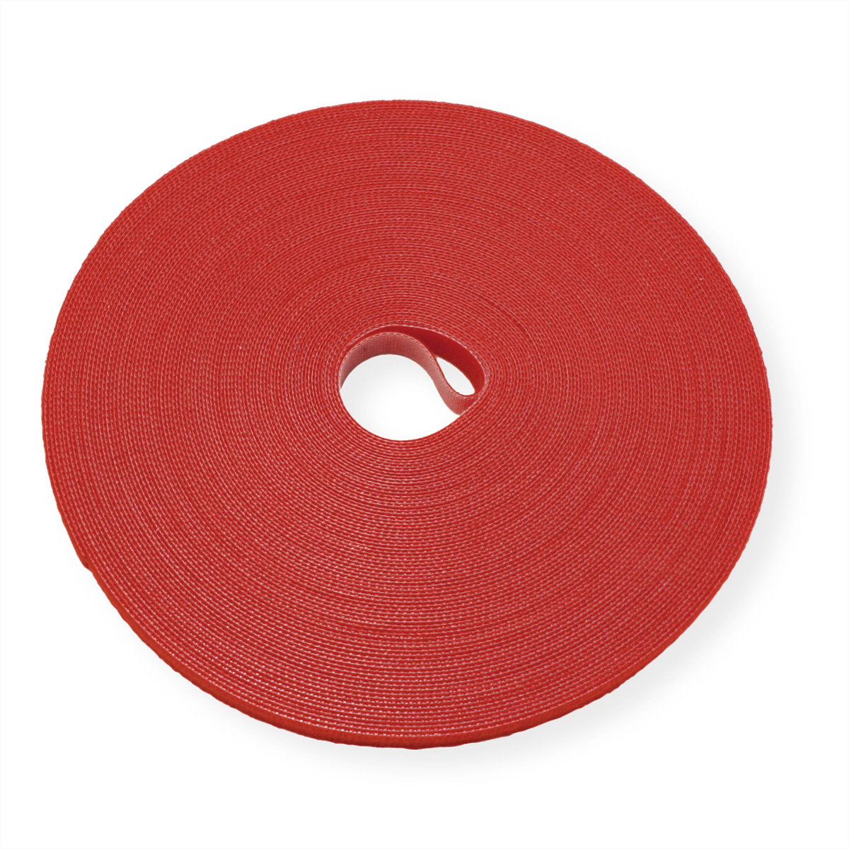 10mm Klettband, rot auf Klettband Rolle, VALUE
