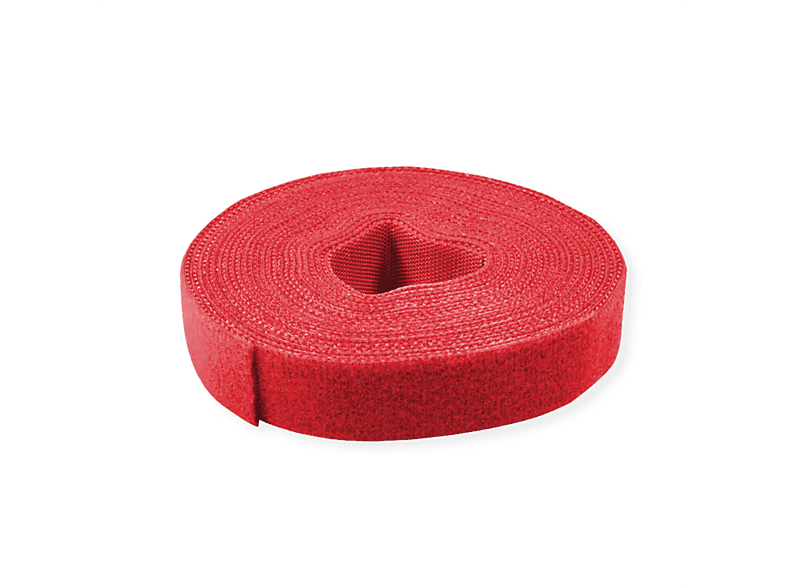VALUE Klettband auf Rolle, 10mm Klettband, rot